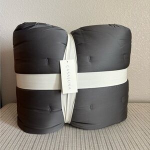 NWT King Rayon from Bamboo Quilt Dark Gray - Casaluna